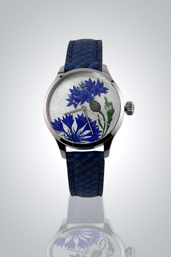 Montre Cime, Bleuets, collection Floralia, 34 mm