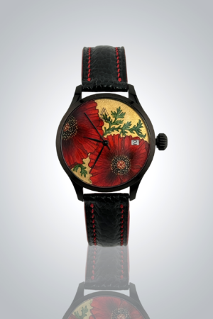 Montre Cime, Coquelicots, collection Floralia, 34 mm