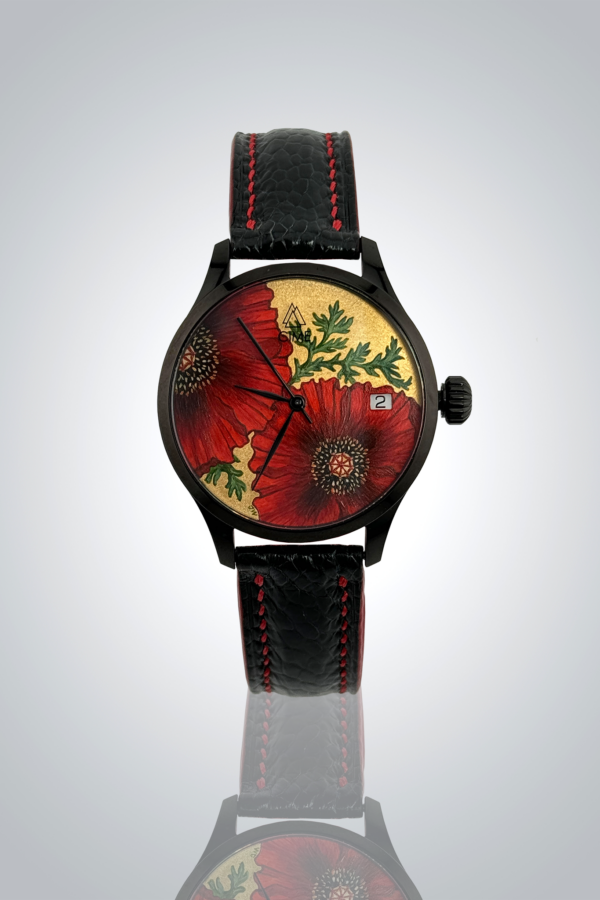 Montre Cime, Coquelicots, collection Floralia, 34 mm