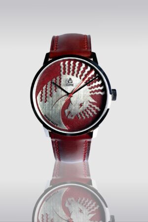 Montre Aethon Rouge bordeaux, Collection Bestiarius, 40 mm