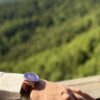 Montre Soleil rouge, émail Grand Feu cloisonné